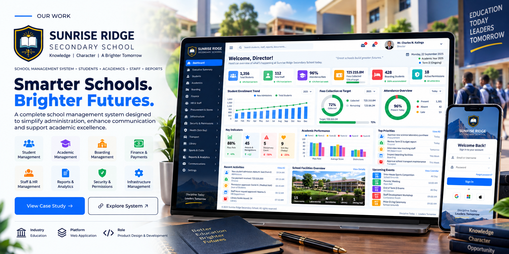 Education environment representing digital school solutions